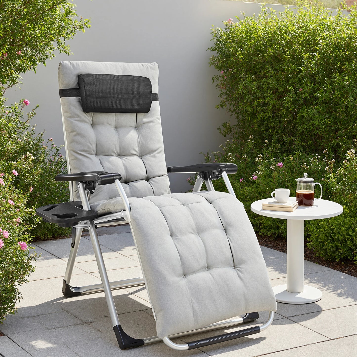 JHK Zero Gravity Portable Recliners 2-Pack With Cup Holders