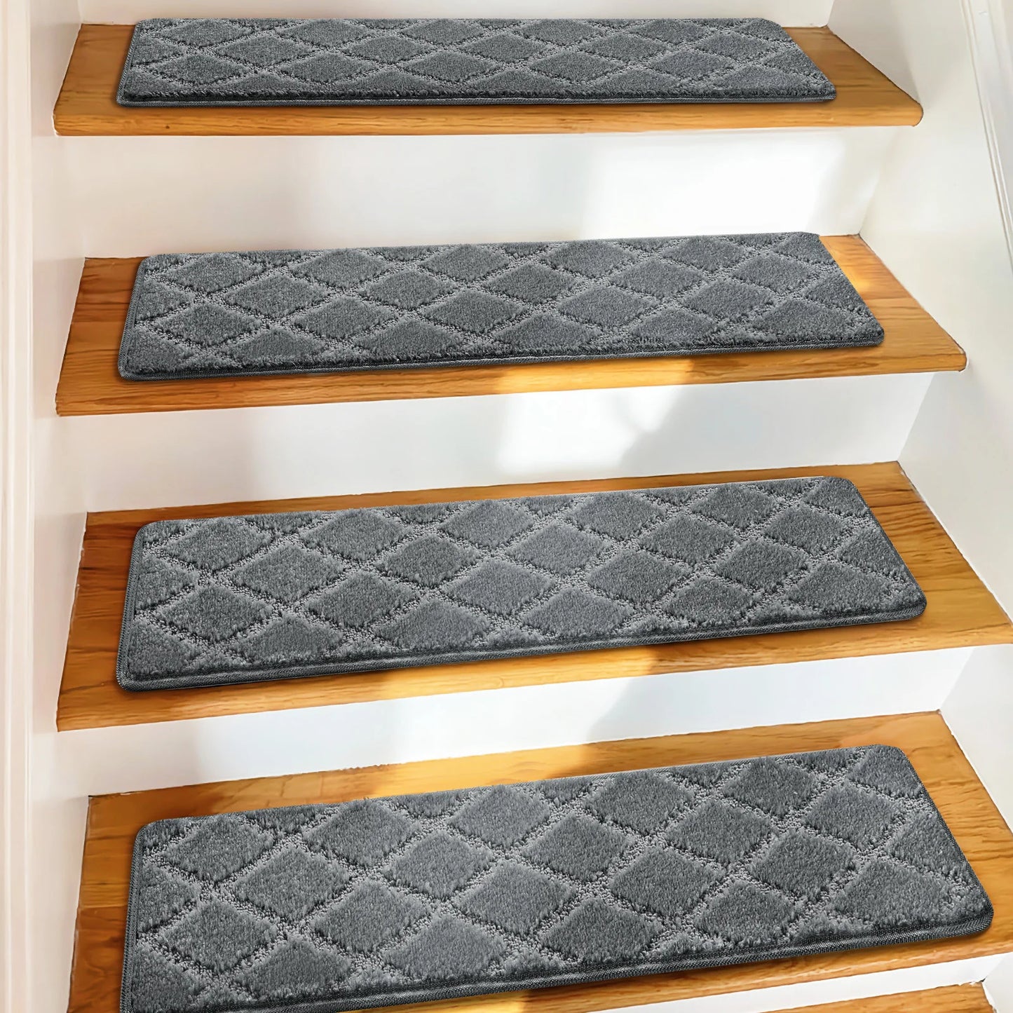 NONECN Luxury Carpet Stair Treads Non Slip Indoor Protectors