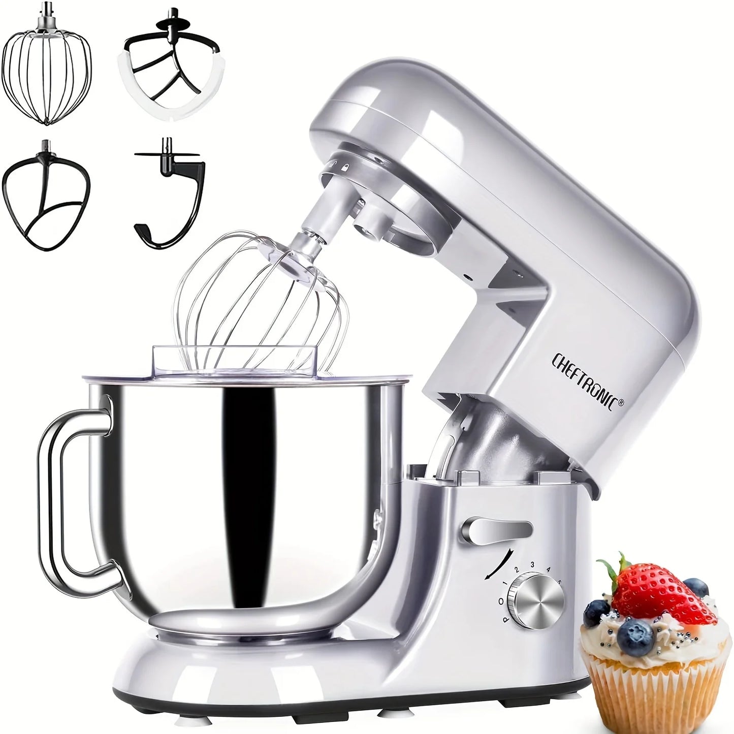 Cheftronic Stand Mixer Tilt Head 6 Speed Electric Kitchen Appliance