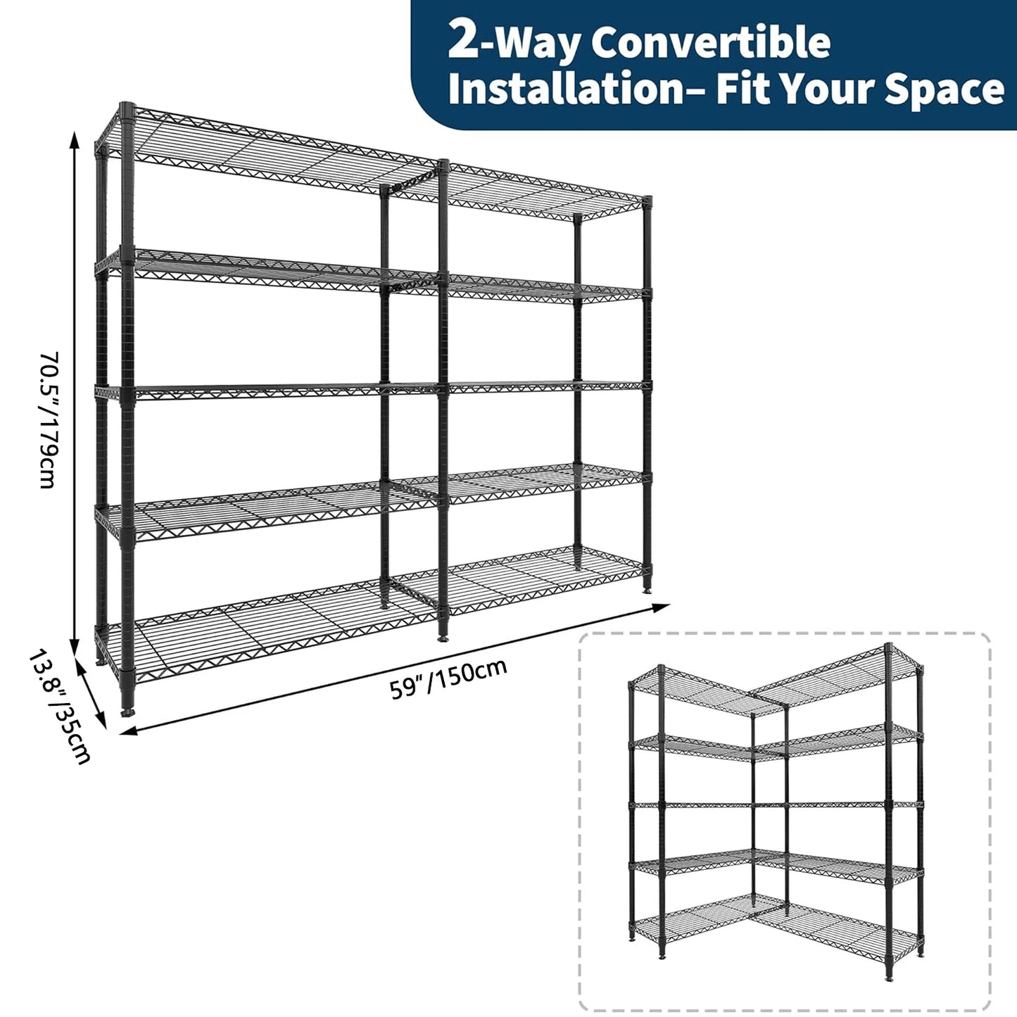 TWISTER.CK Heavy Duty 4 Tier Metal Adjustable Storage Shelving Unit