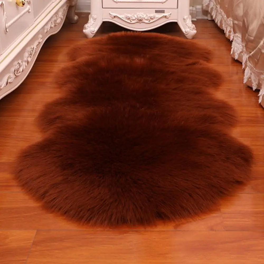Washable Fluffy Faux Fur Shag Carpet Non Slip For Bedroom