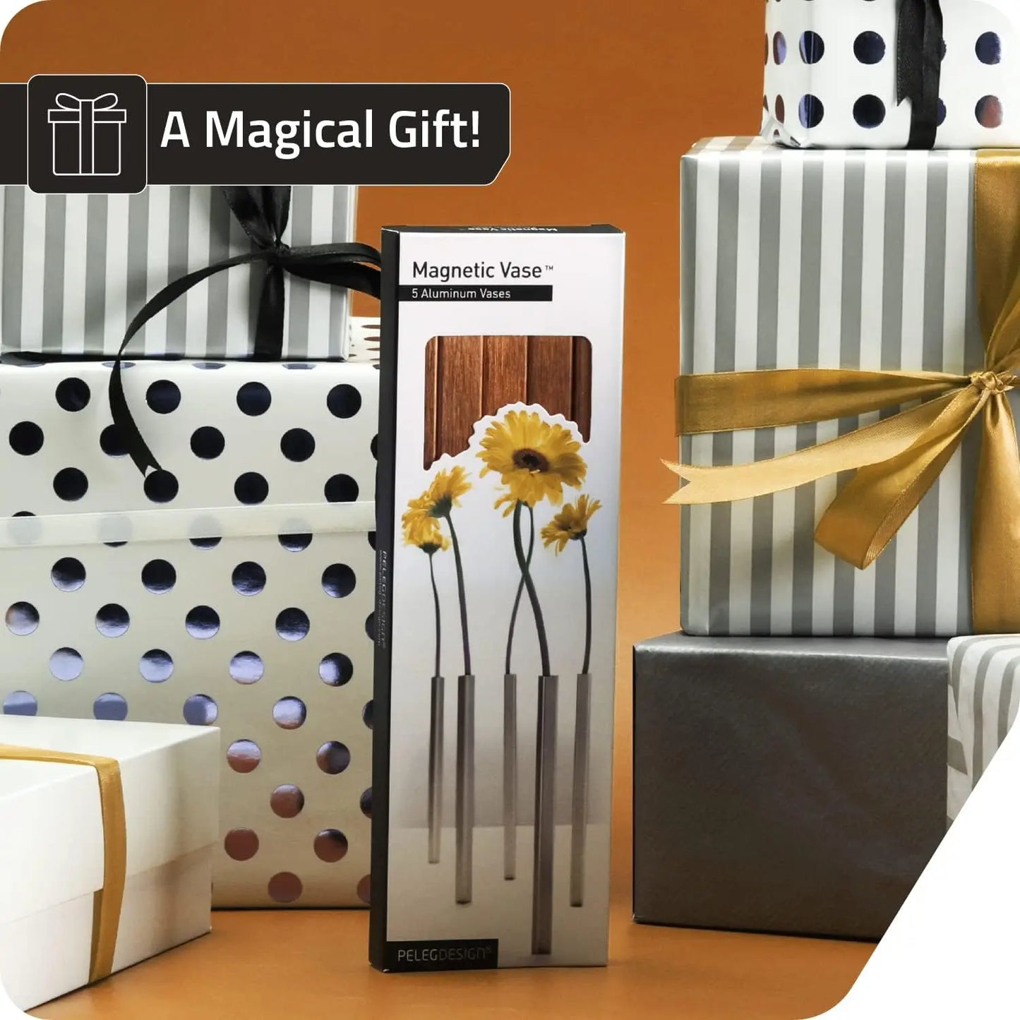 Magnetic Flower Vase Set of 5 Aluminum Home Decor