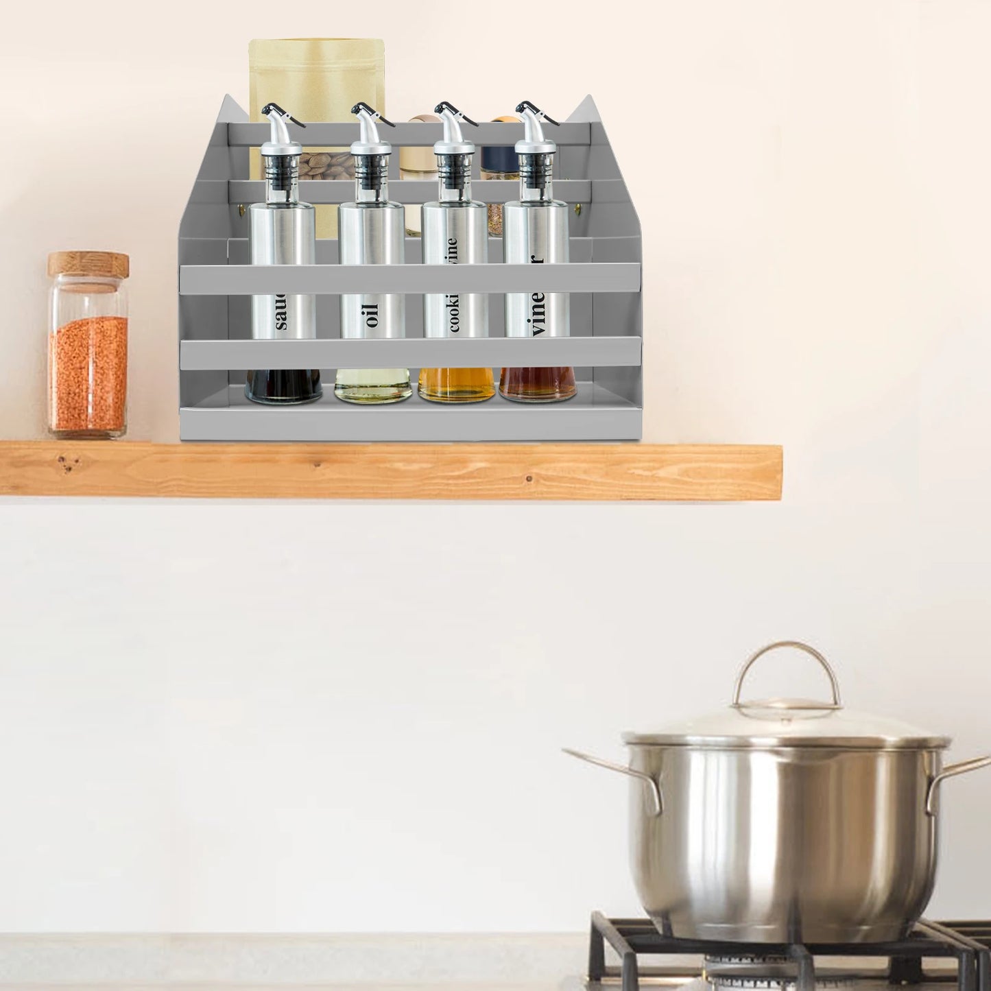 Two Tier Pull Down Cabinet Organizer For Under Sink With 10 Kg Load Capacity