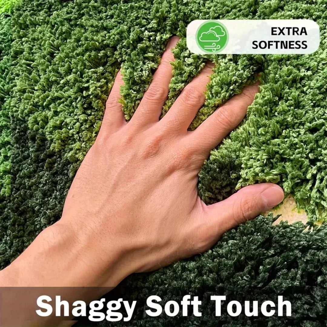 3D Moss Leaf Shaped Rug For Bathroom Slip Ultrasoft Mat