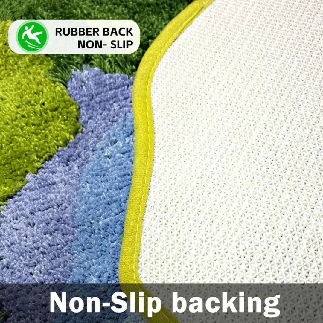 3D Moss Leaf Shaped Rug For Bathroom Slip Ultrasoft Mat