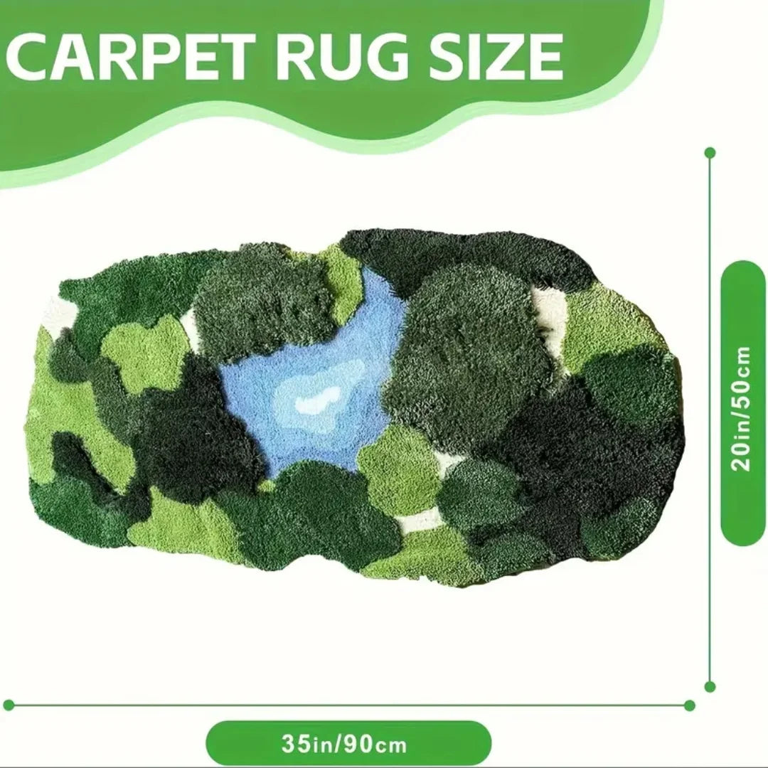 3D Moss Leaf Shaped Rug For Bathroom Slip Ultrasoft Mat