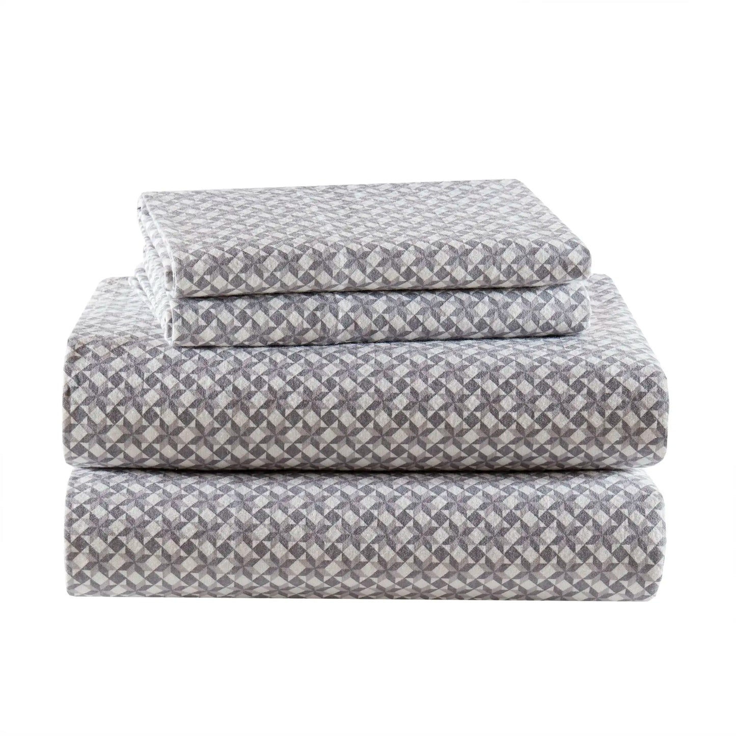 NONECN Snowflake Cotton Flannel Sheet Set For Bedroom