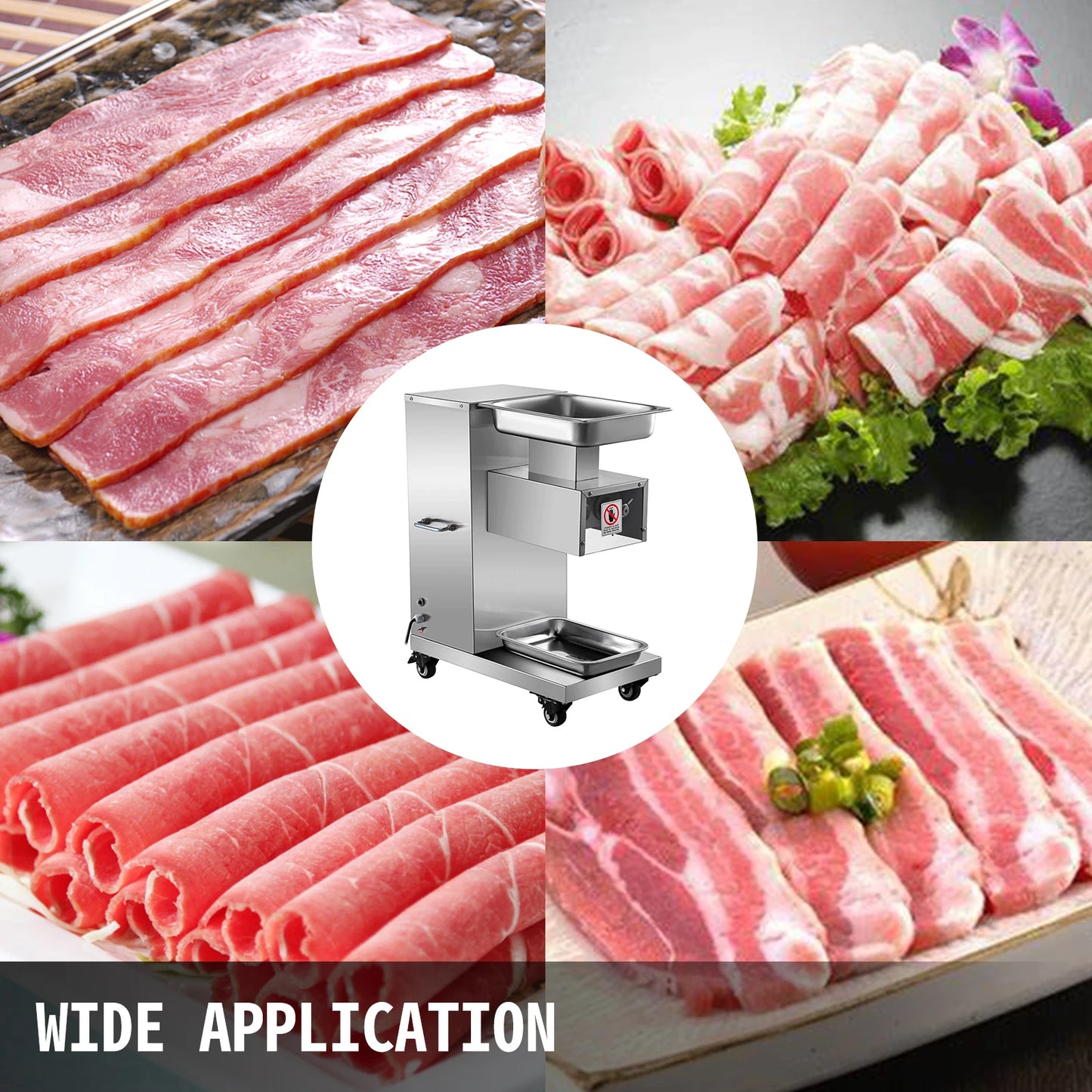 VEVOR Electric Meat Slicer 750W Commercial Cutter Pro