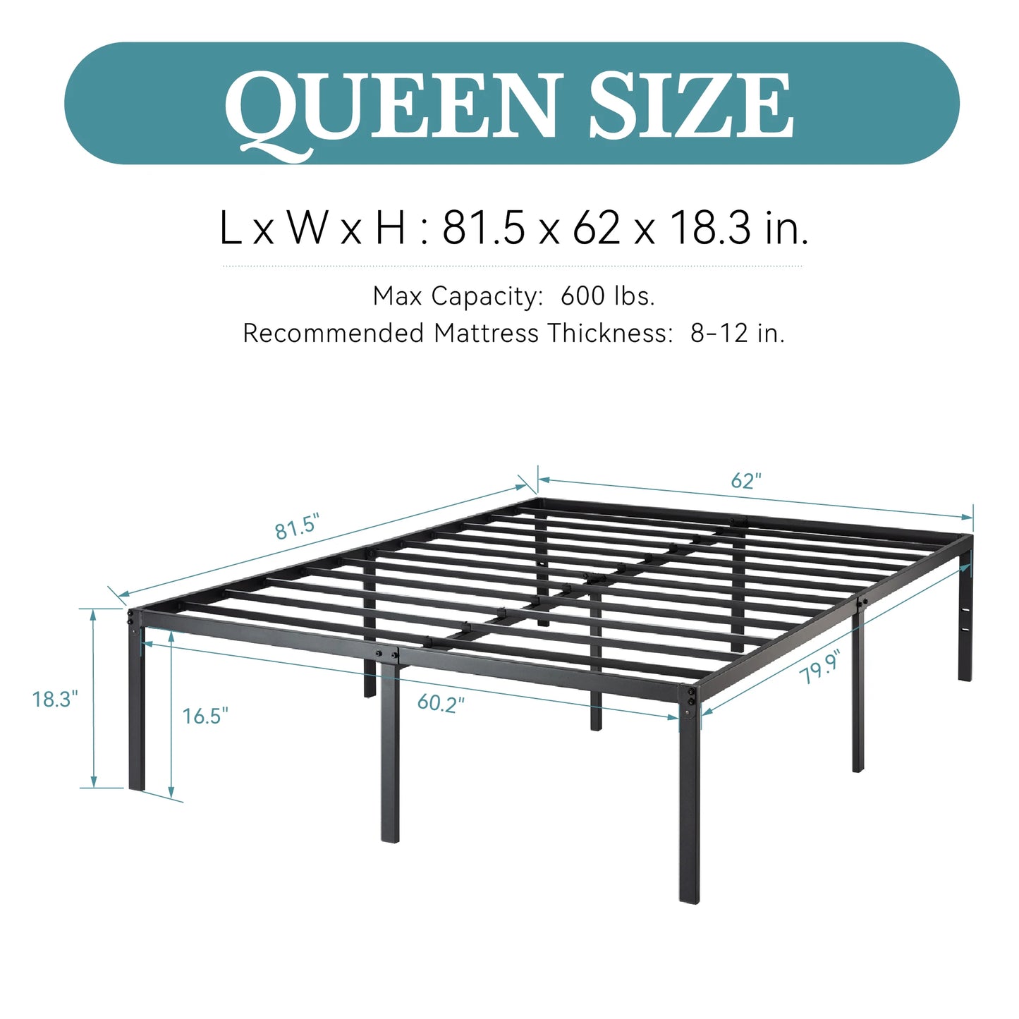 HOOMIC Twin Metal Bed Frame With Stable Mattress Foundation