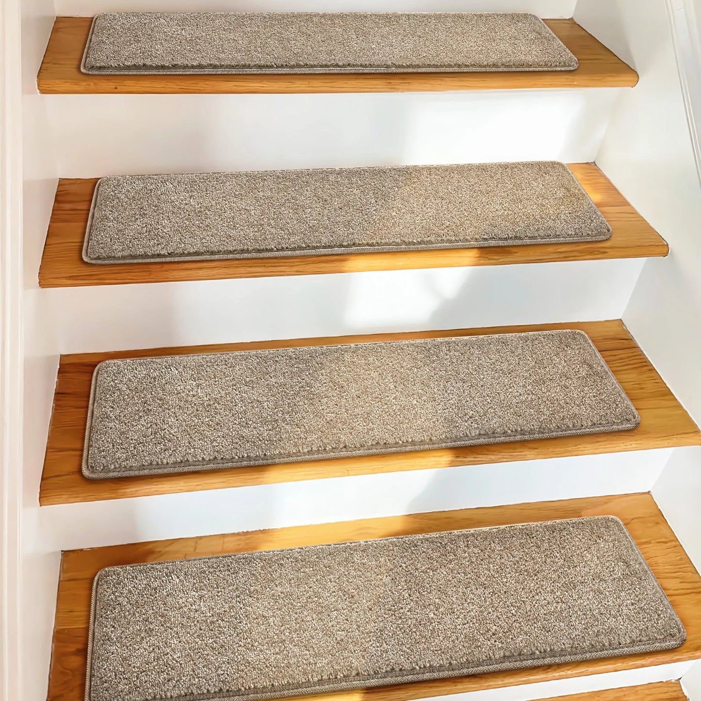 NONECN Luxury Carpet Stair Treads Non Slip Indoor Protectors