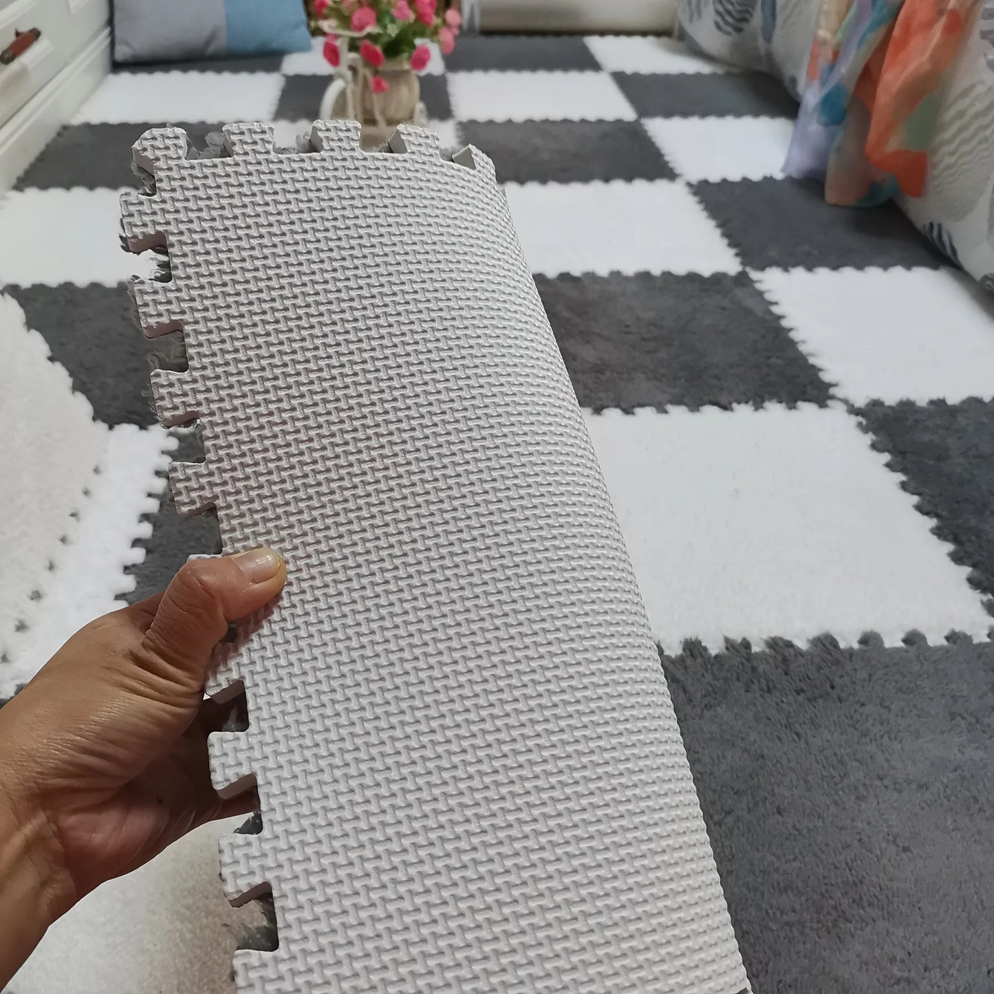 Interlocking Foam Floor Mats EVA Non Slip 24 Piece For Bedroom And Living Room