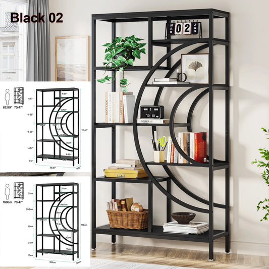 Tribesigns 5-Tier Industrial Etagere Bookcase Freestanding