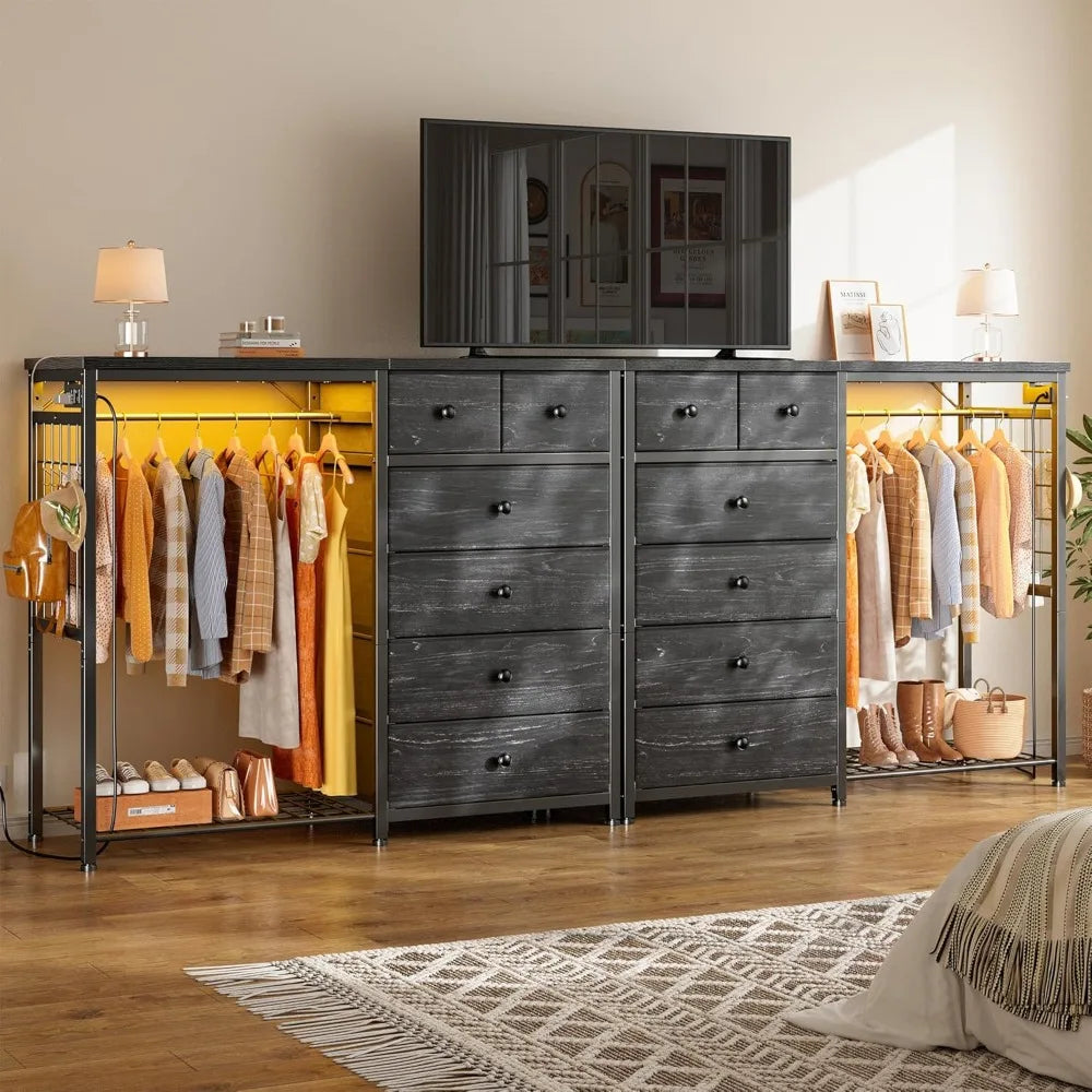 Chengwei Modern Dresser With LED Lights And Charging Station
