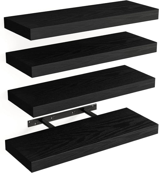 4 Pack Floating Wall Shelves for Living Room and Bedroom