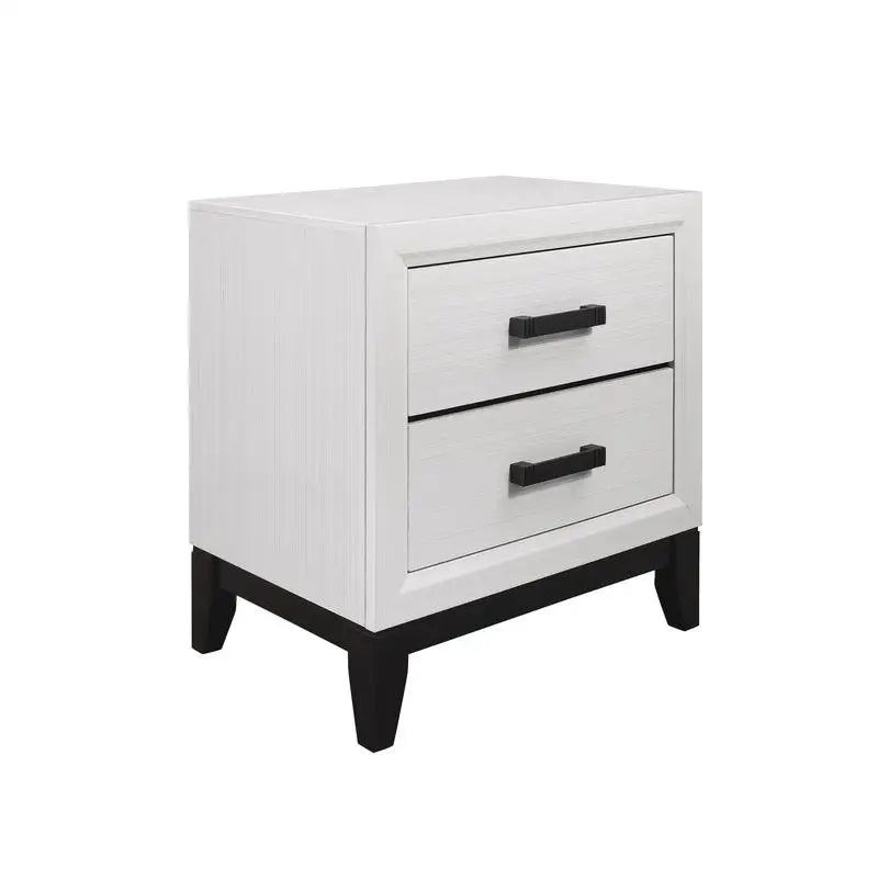 5PC Full Bedroom Set in Mirage White - Modern Bed, Nightstands, Dresser & Mirror