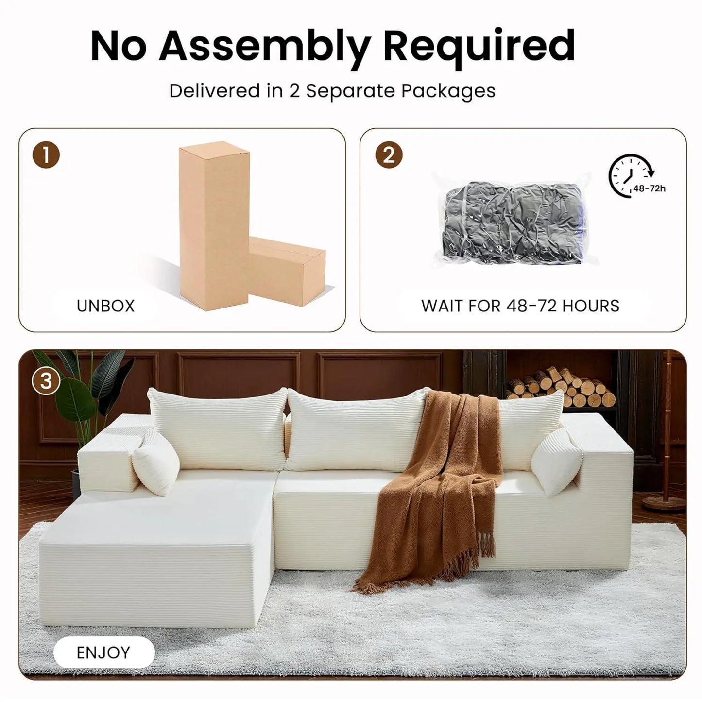 Cloud Sectional L Shaped Couch Modular Living Room Sofa