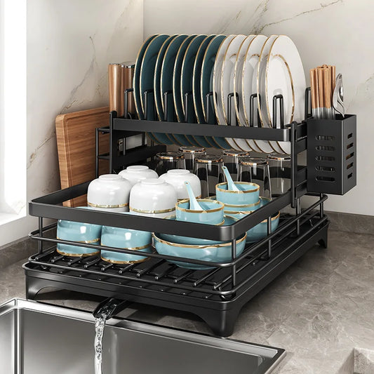 ATMDOG Stainless Steel Dish Drying Rack With Drainboard Over Sink