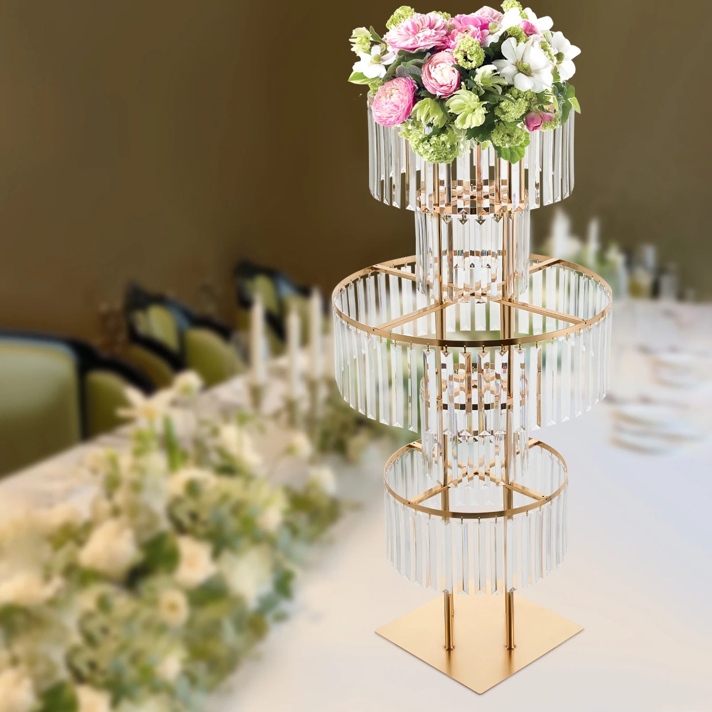 5-Tier Wedding Centerpiece Stand Acrylic Flower Vase