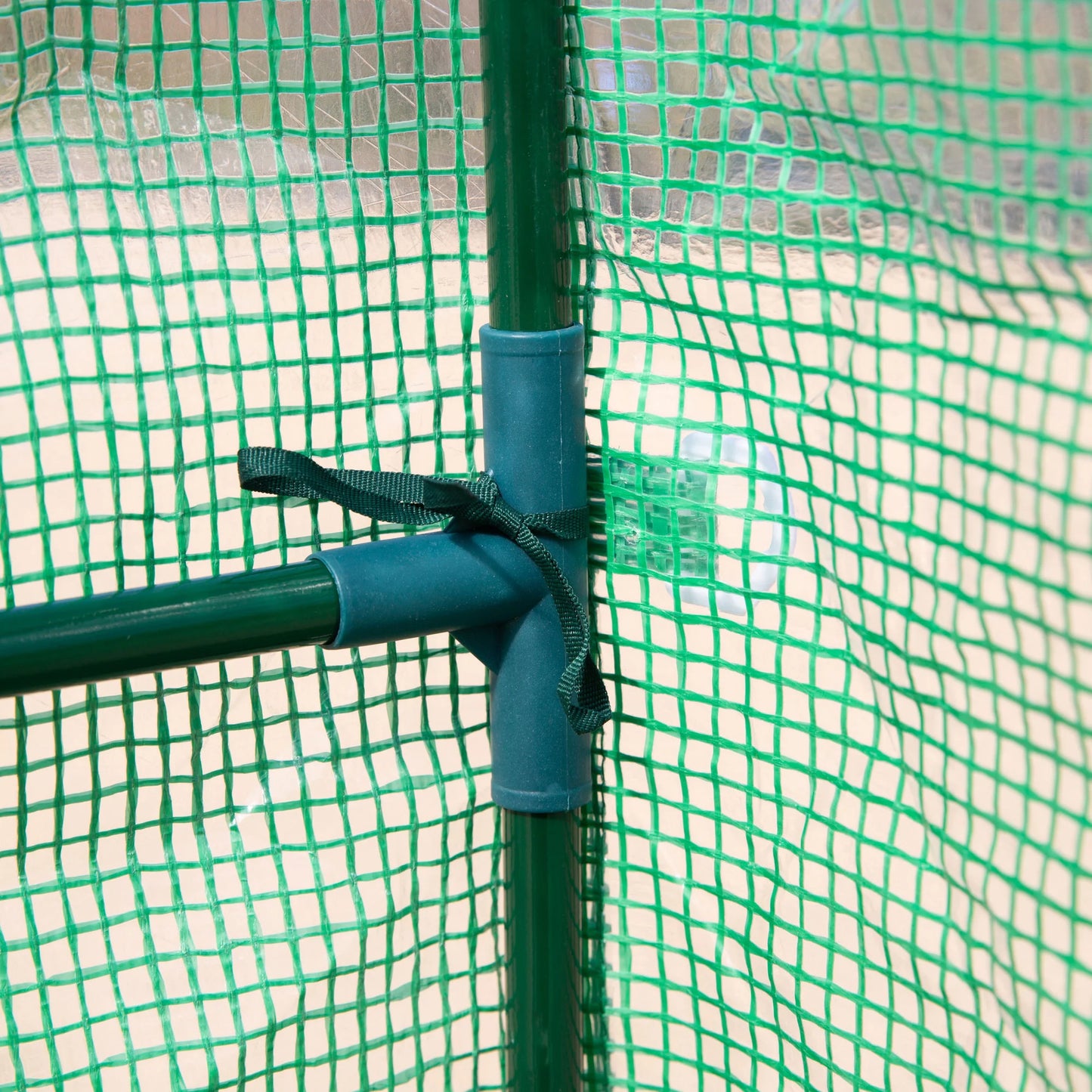 Outsunny Greenhouse With 2 Tier Shelf Steel Frame PE Cover