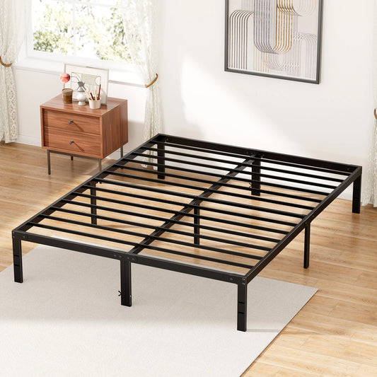 MCQ Basic Metal Bed Frame With Storage Platform Slat Support