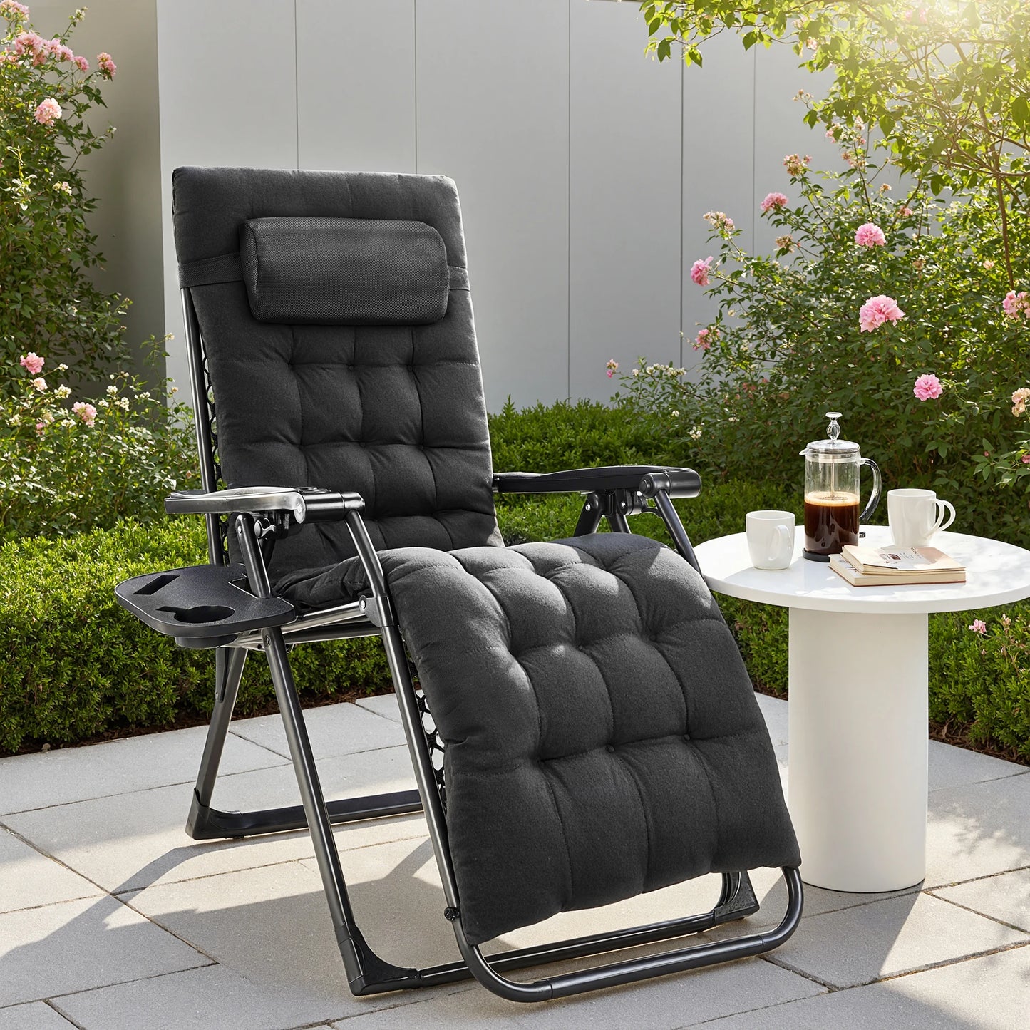 JHK Zero Gravity Portable Recliners 2-Pack With Cup Holders
