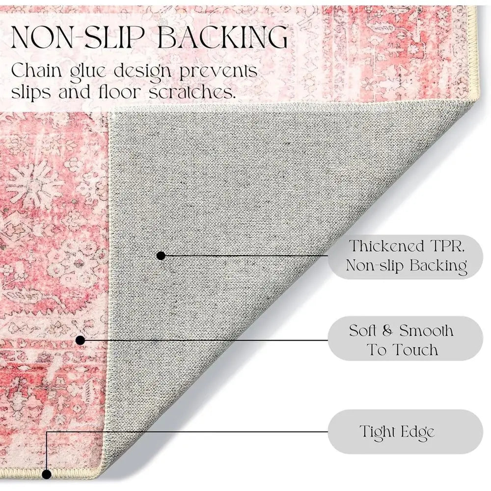 Bohemian Area Rug For Girls Bedroom Washable Non Slip