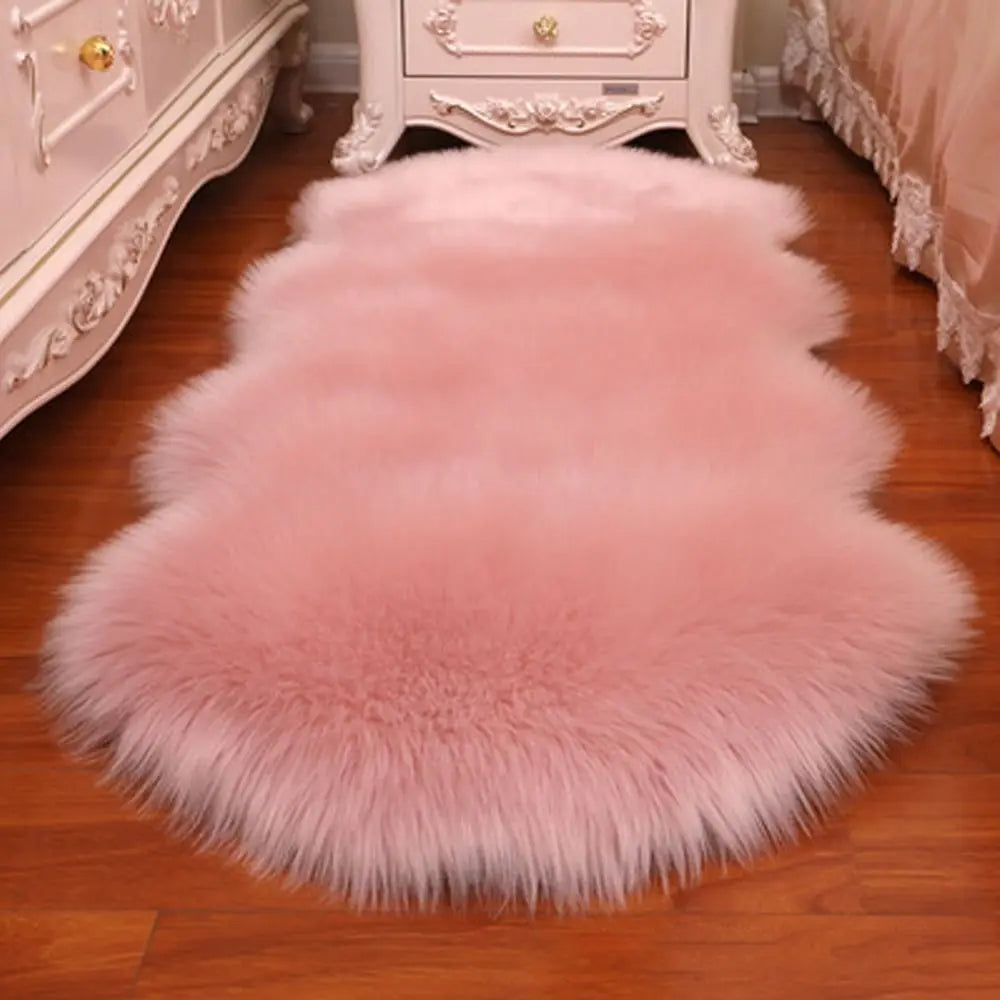 Washable Fluffy Faux Fur Shag Carpet Non Slip For Bedroom