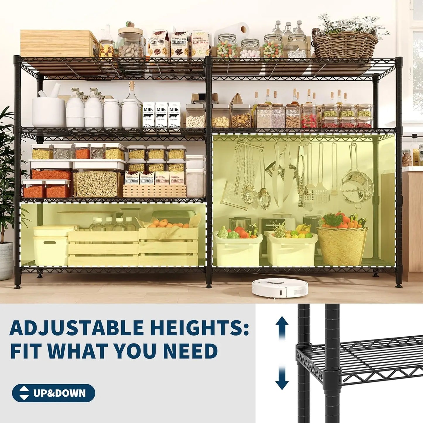 TWISTER.CK Heavy Duty 4 Tier Metal Adjustable Storage Shelving Unit