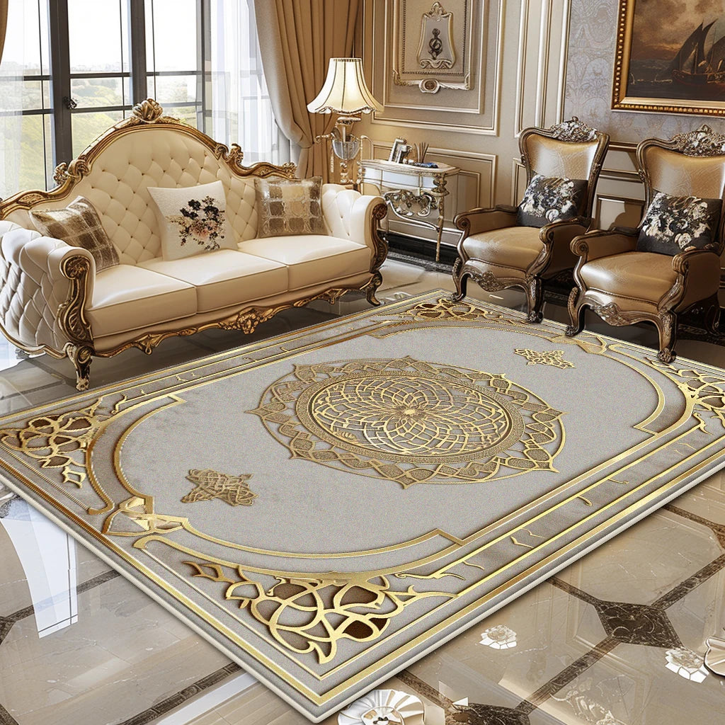 European Luxury Living Room Carpet Soft Fluffy Floor Rug