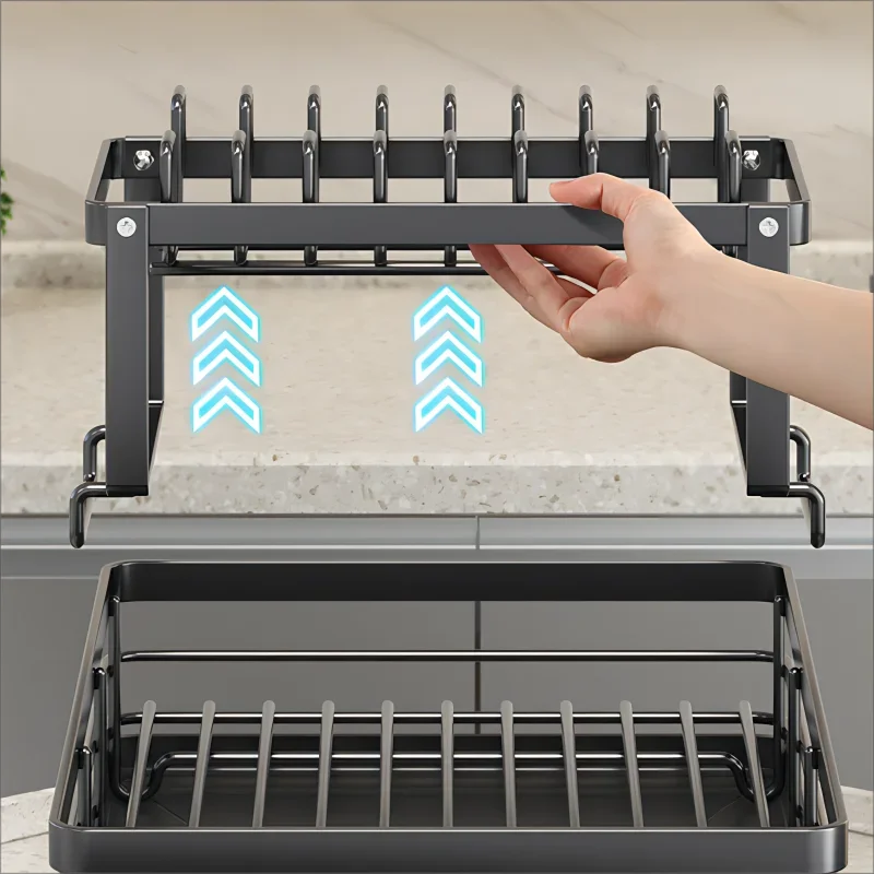 ATMDOG Stainless Steel Dish Drying Rack With Drainboard Over Sink