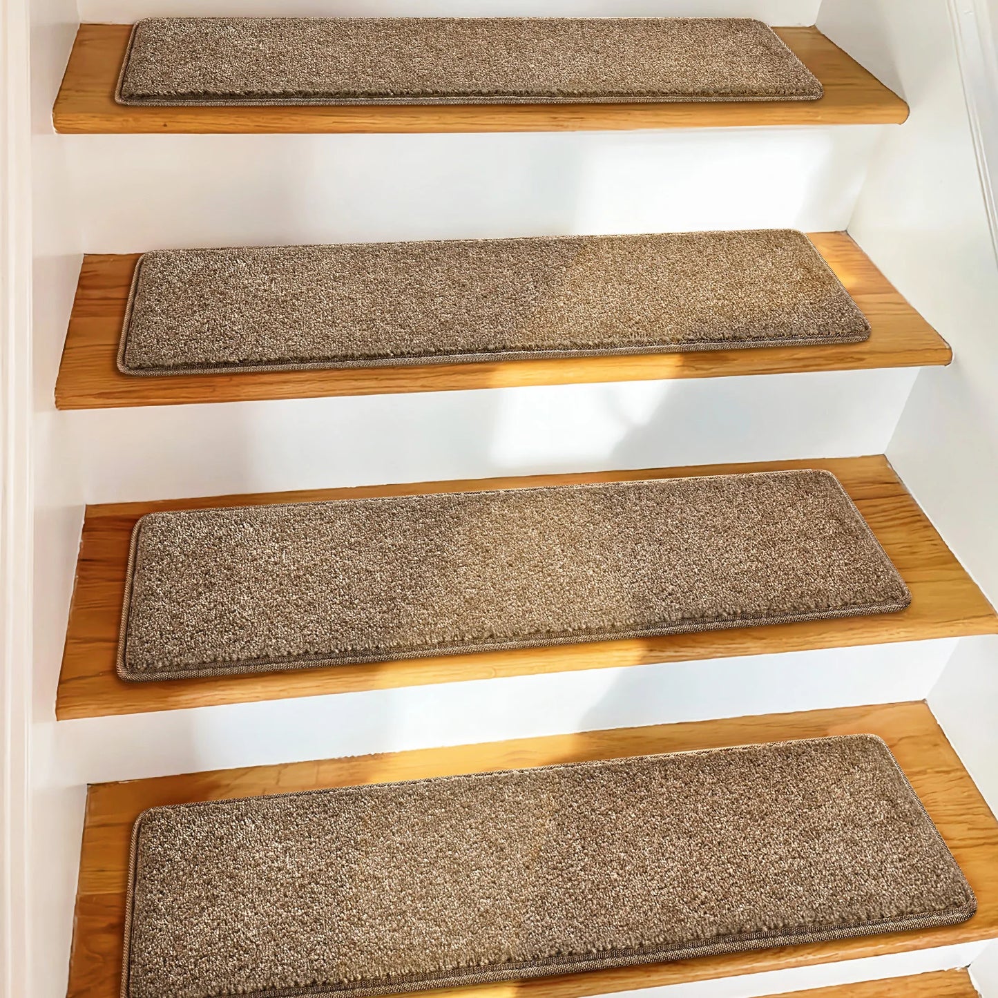 NONECN Luxury Carpet Stair Treads Non Slip Indoor Protectors