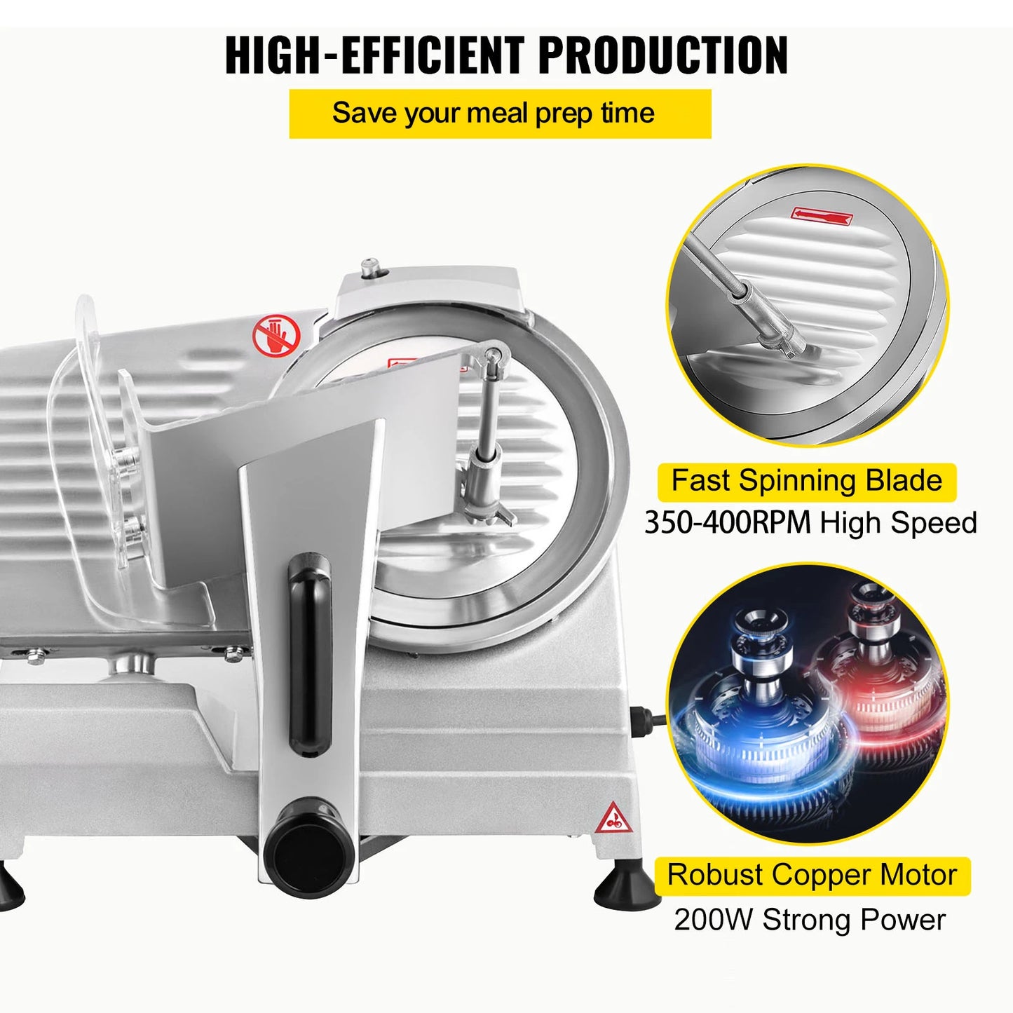 SucceBuy Meat Slicer Carbon Steel Electric Deli Slicer