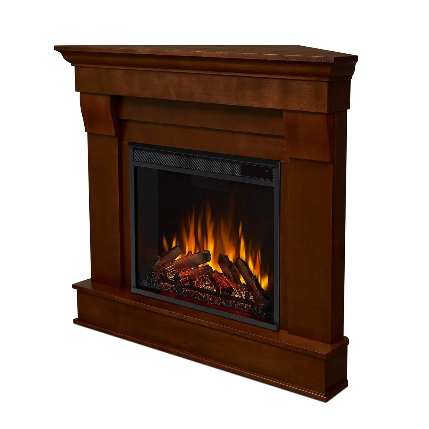 Chateau Corner Electric Fireplace With Mantel And Replaceable Insert