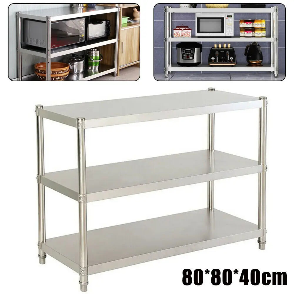 Stainless Steel Kitchen Storage Rack Heavy Duty Microwave Shelf