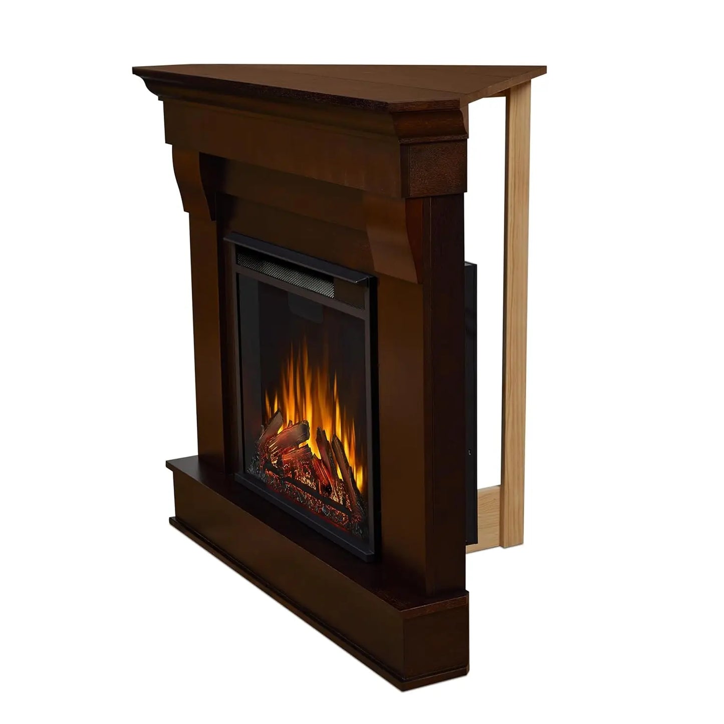 Chateau Corner Electric Fireplace With Mantel And Replaceable Insert