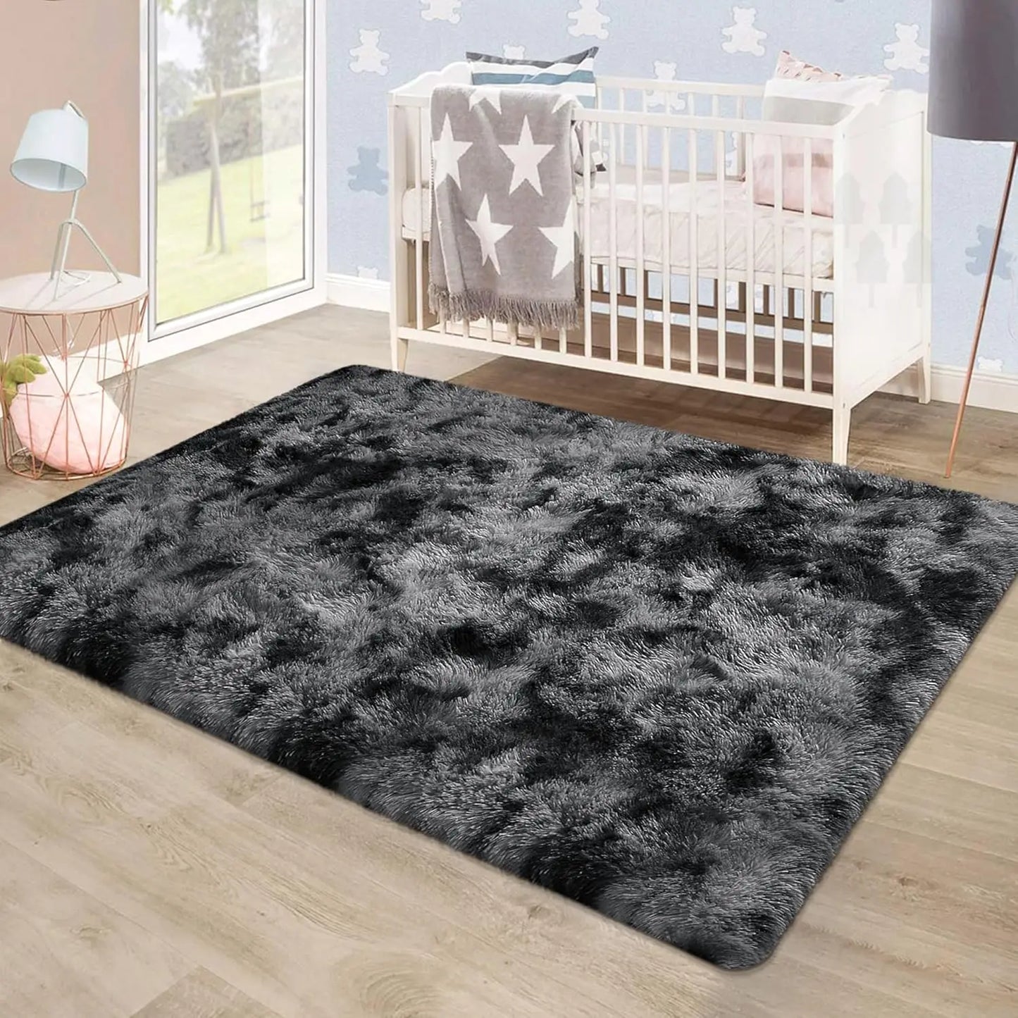 Soft Plush Living Room Rug Non Slip Thick Carpet Tie Dye Pattern