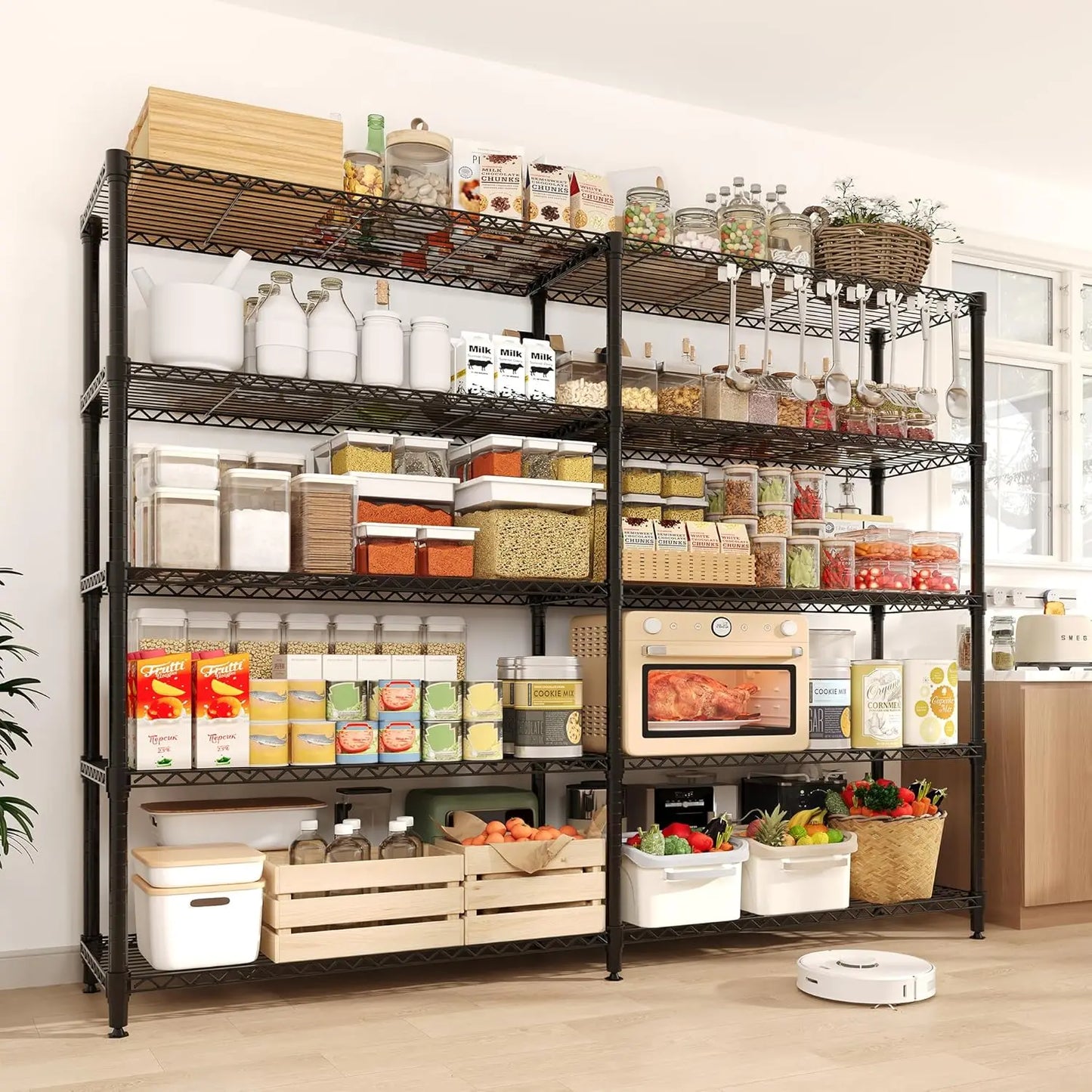 TWISTER.CK Heavy Duty 4 Tier Metal Adjustable Storage Shelving Unit