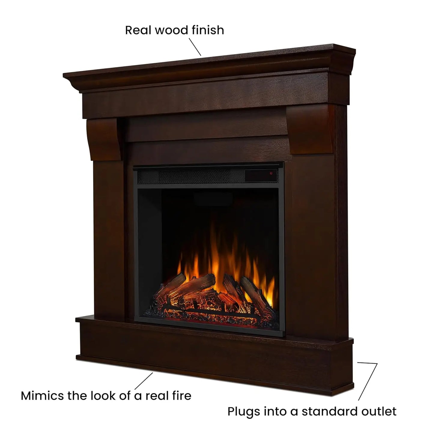 Chateau Corner Electric Fireplace With Mantel And Replaceable Insert