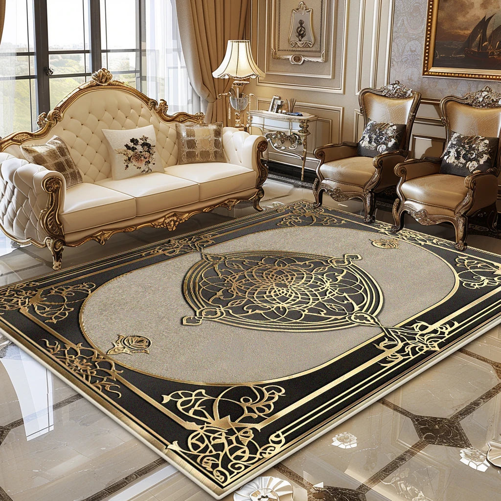 European Luxury Living Room Carpet Soft Fluffy Floor Rug