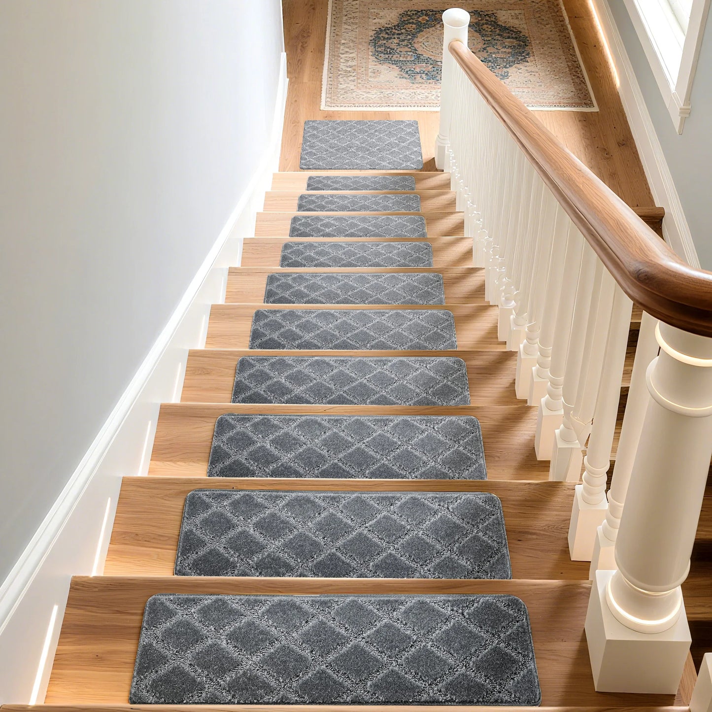 NONECN Luxury Carpet Stair Treads Non Slip Indoor Protectors