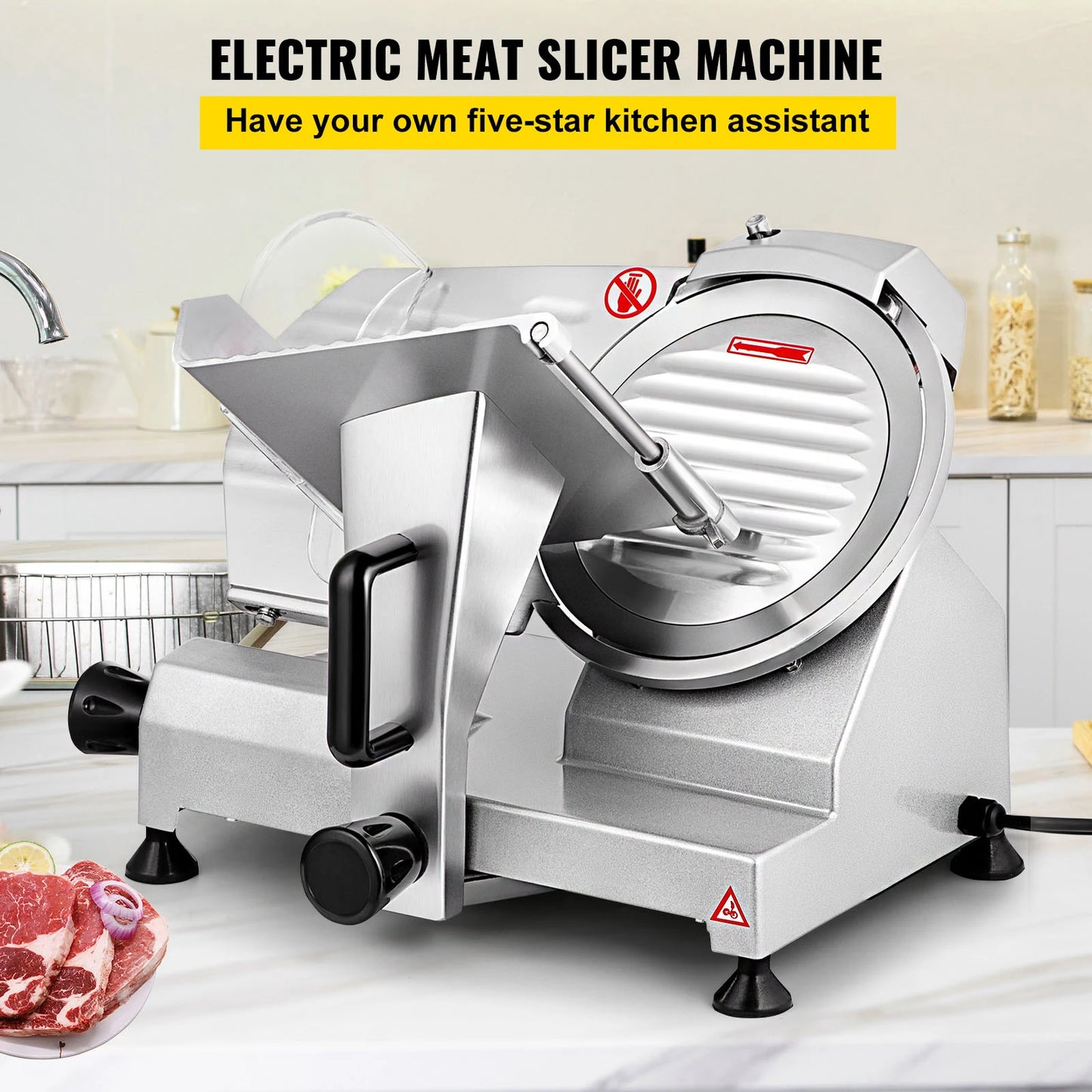 SucceBuy Meat Slicer Carbon Steel Electric Deli Slicer
