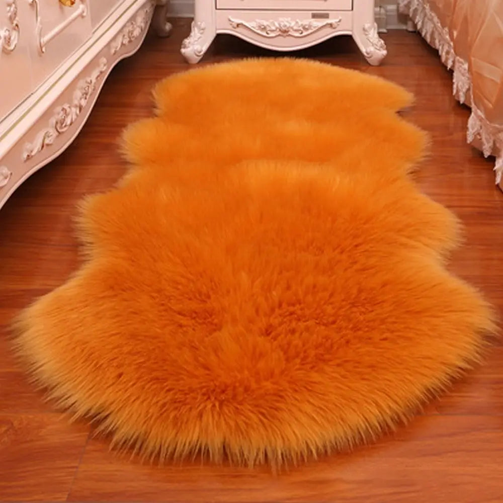 Washable Fluffy Faux Fur Shag Carpet Non Slip For Bedroom