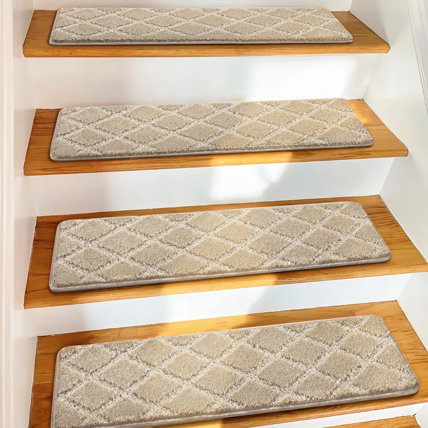 NONECN Luxury Carpet Stair Treads Non Slip Indoor Protectors