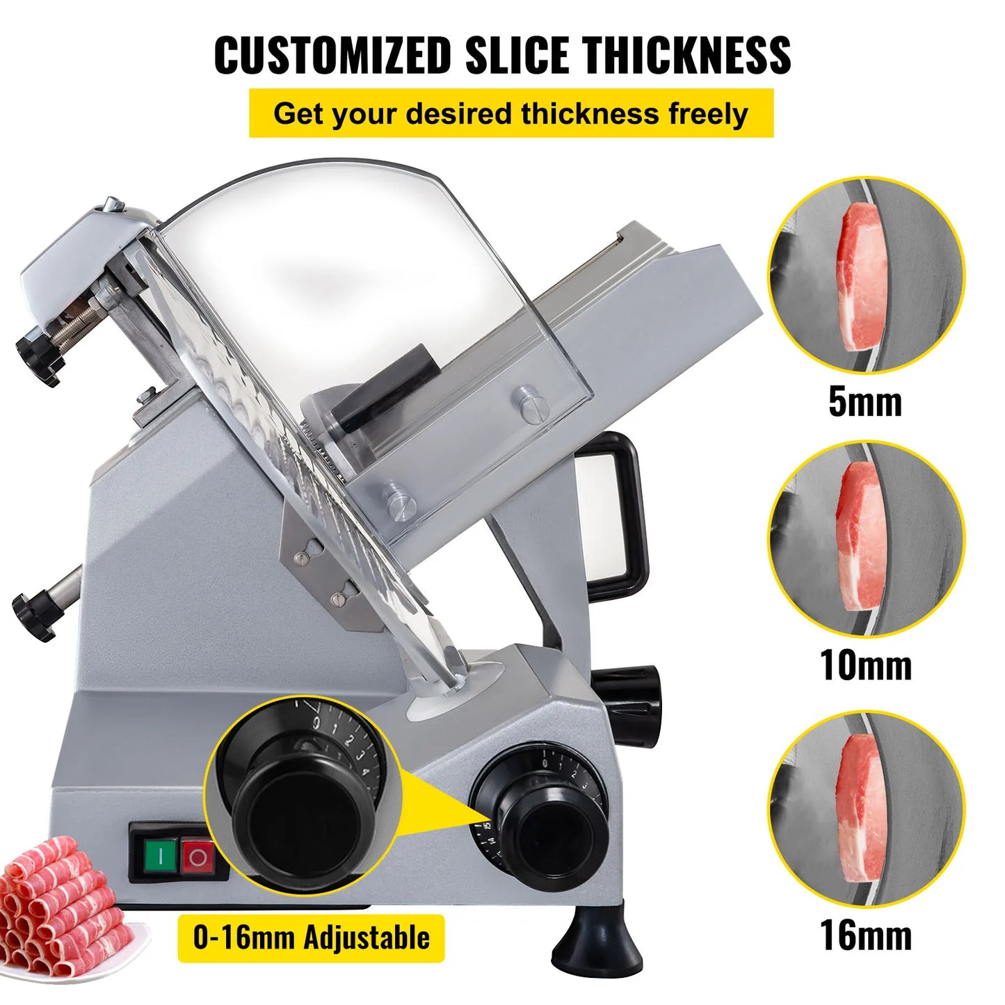 SucceBuy Meat Slicer 320W Electric Deli For Meat And Cheese