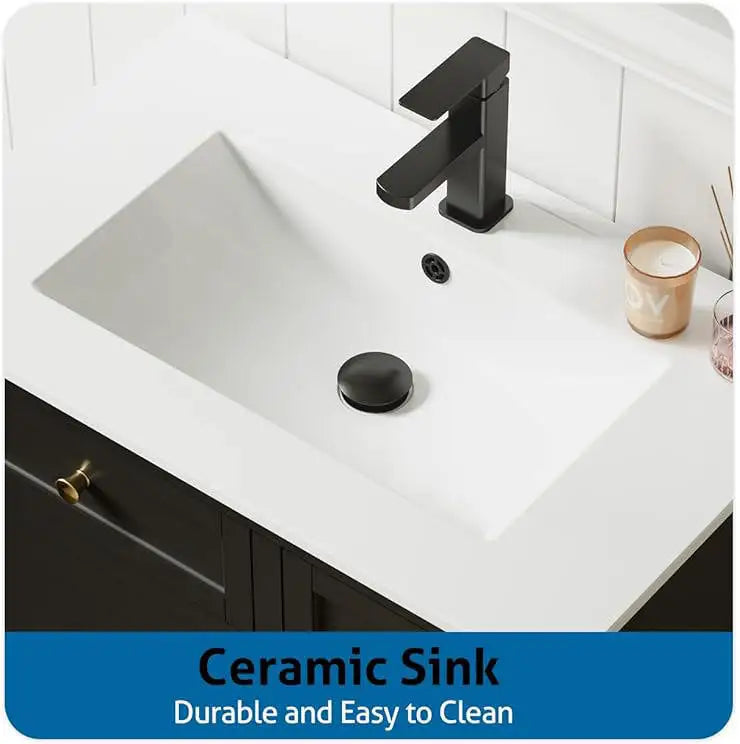 American Retro Classic Style Luxury Waterproof Wooden Bathroom Wash Storage Cabinet and Vanity