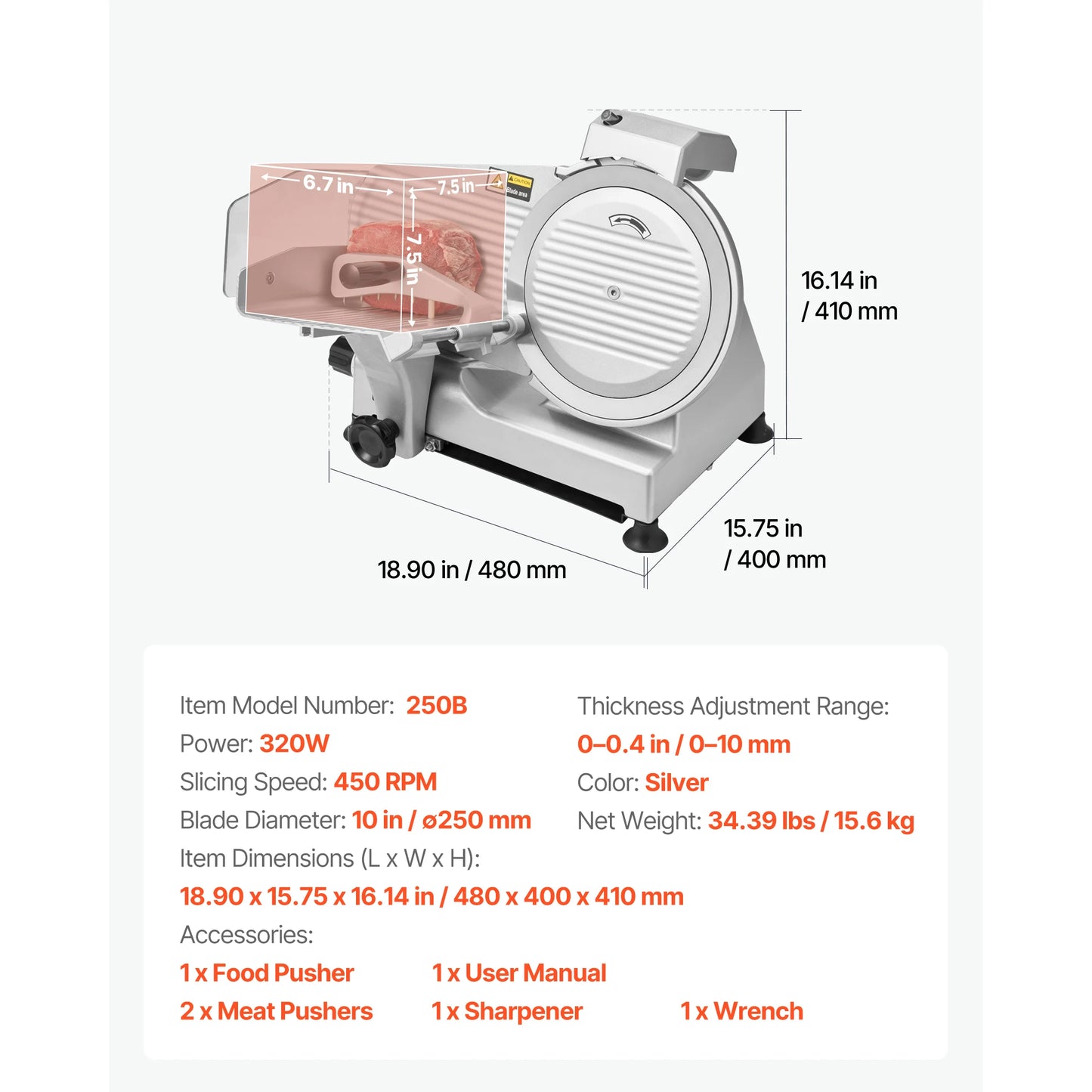 SucceBuy Electric Meat Slicer With SUS420 Blades For Deli