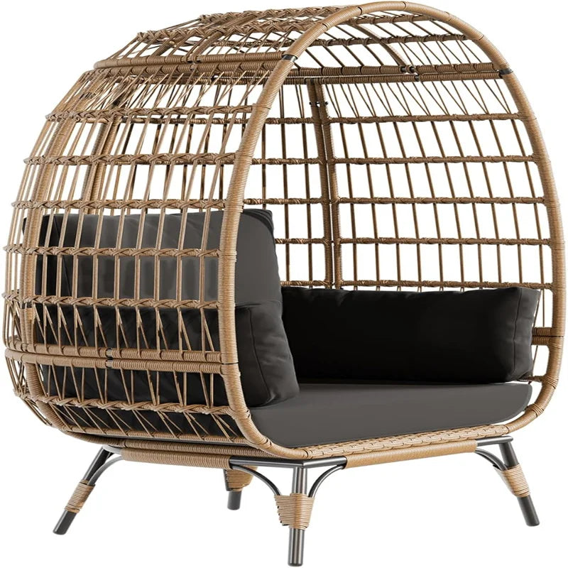 HiMISS Outdoor Egg Chair With Cushions And Steel Frame
