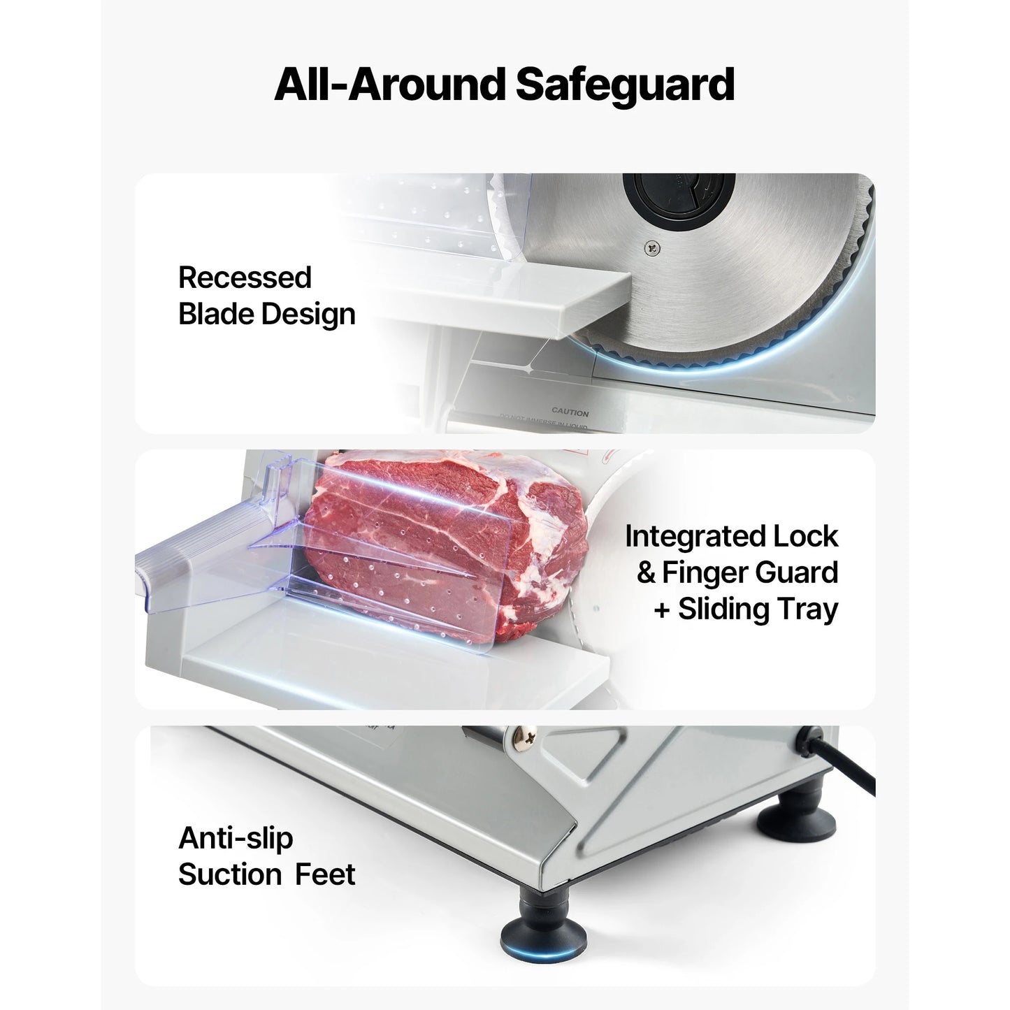 SucceBuy Electric Meat Slicer With SUS420 Blades For Deli