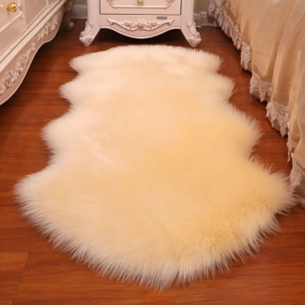 Washable Fluffy Faux Fur Shag Carpet Non Slip For Bedroom