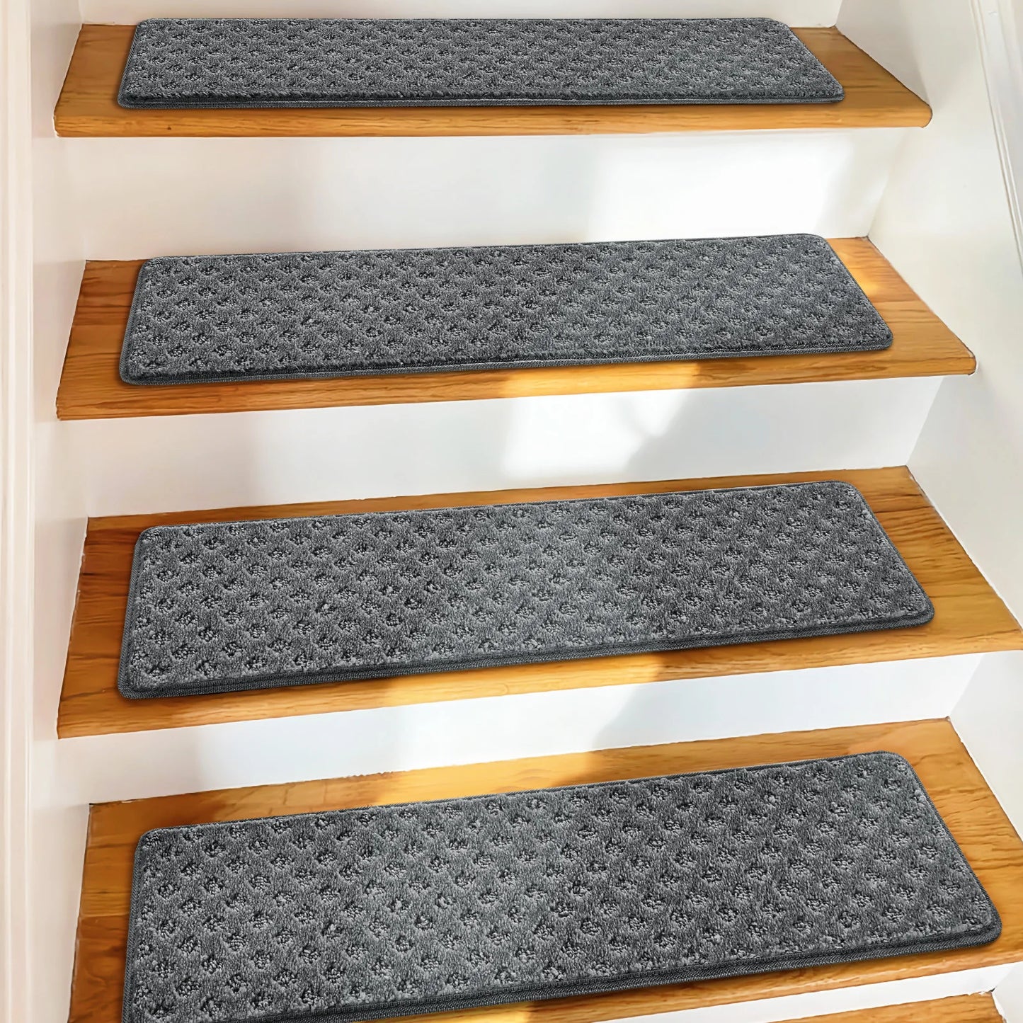 NONECN Luxury Carpet Stair Treads Non Slip Indoor Protectors